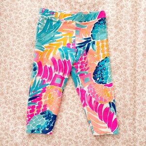 Lilly Pulitzer Little Girls Crop Leggings M 6-7 pineapple print